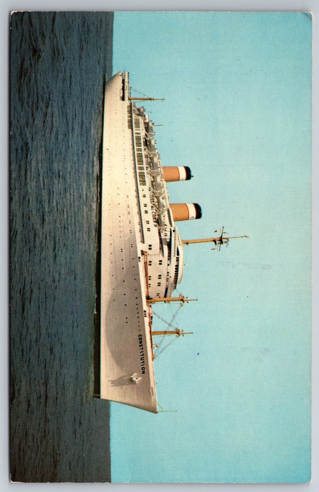 Vintage SS Constitution Cruise Ship Postcard by American Export Isbrandtsen Lines