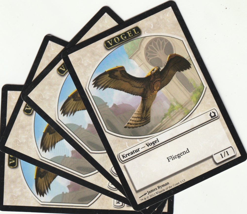 4 MTG BIRD Token Playset - RTR/EN2012 Magic the Gathering White Creature