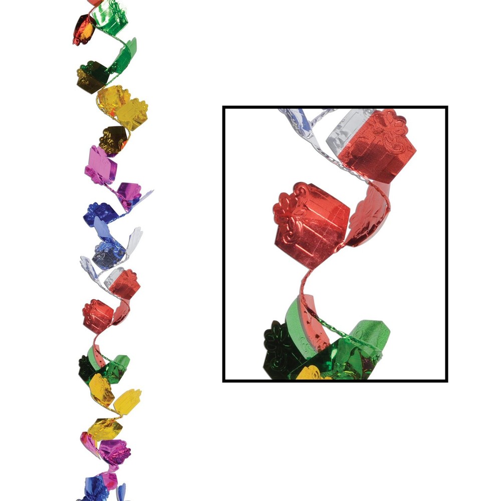 Beistle Gleam N Flex Gift Box Garland for Birthday Party Decorations