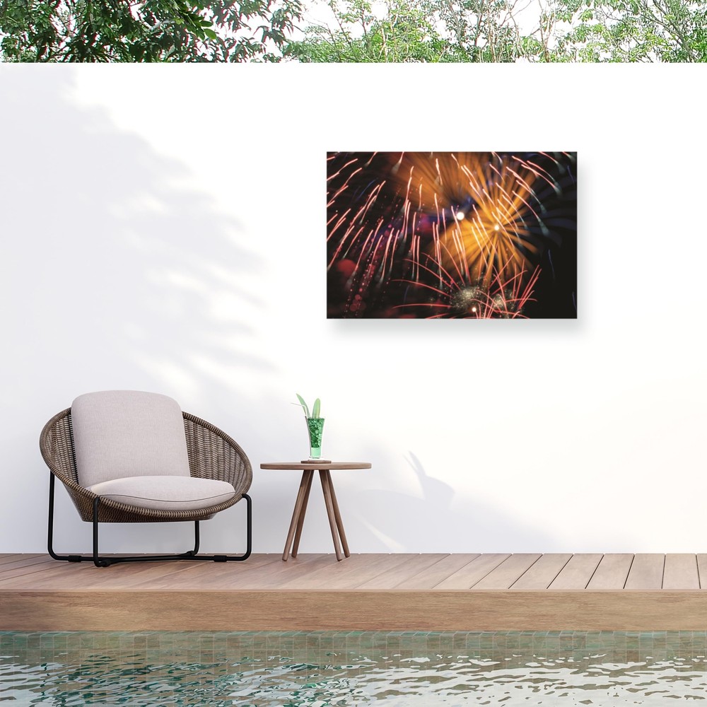 Outdoor Canvas Art - Kurt Shaffer 'Abstract Fireworks 2020 4' Wall Art for Ou...