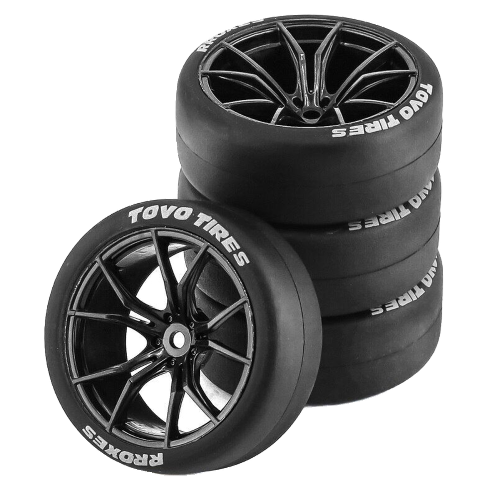 1/10 Scale RC Drift Tires with Hard Plastic Wheels 12mm Hex