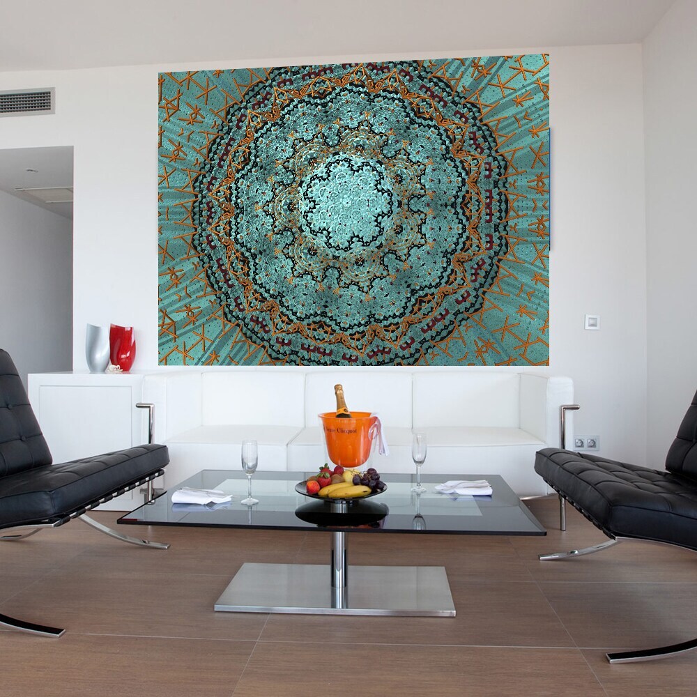 Full Color Mandala Color Ornament Yoga Studio Full Color Wall Decal Sticker