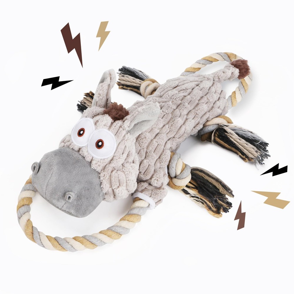Large Squeaky Dog Toys for Aggressive Chewers,Interactive Tug of War Puppy To...