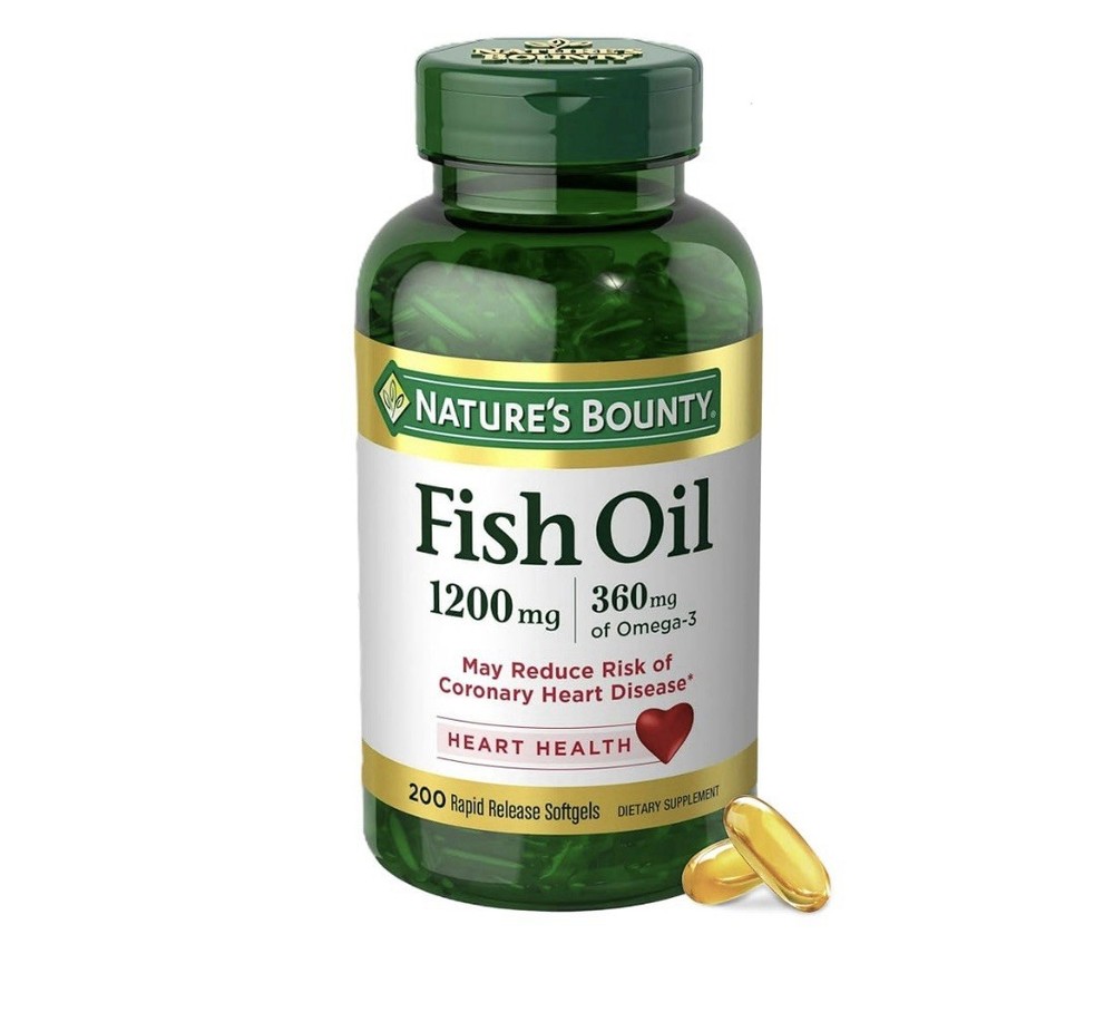 Nature's Bounty Fish Oil 1200mg with 360mg Omega 3 for Heart Health