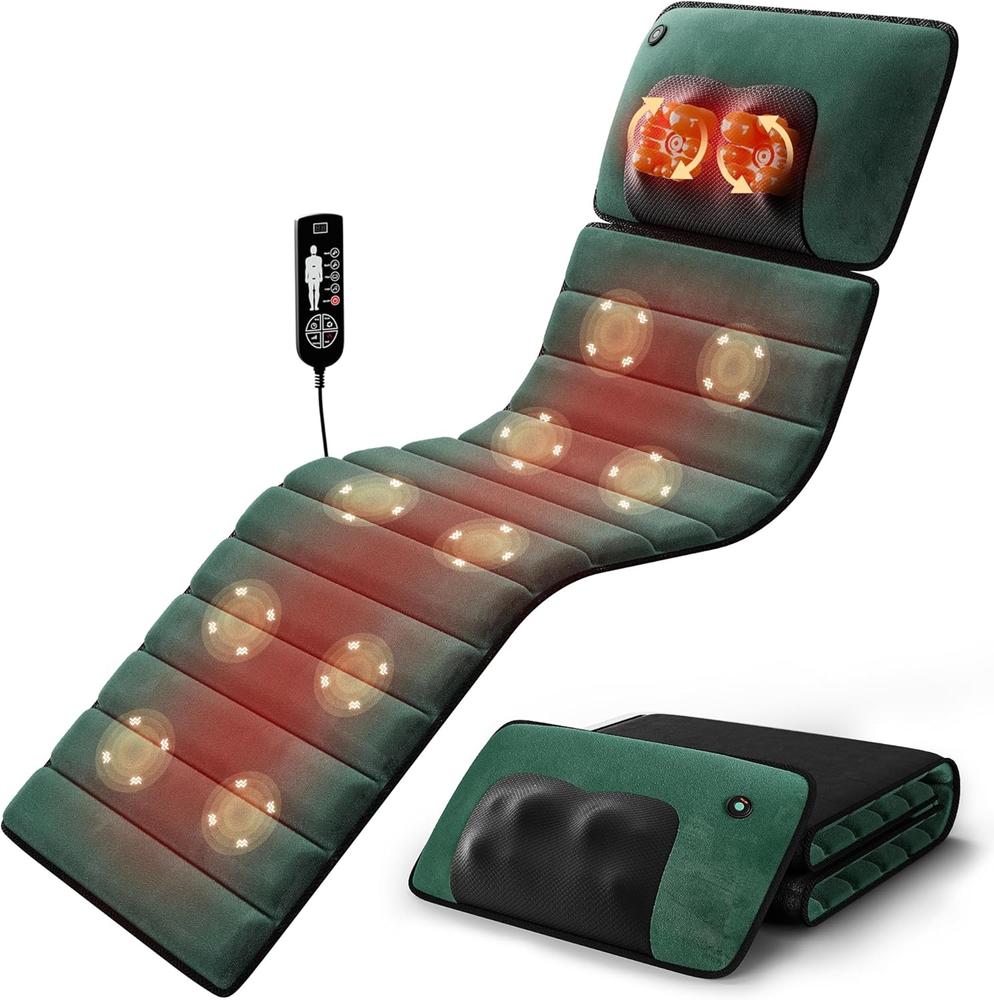 Full Body Massage Mat with Heat, Detachable Massager Pad Deep Tissue Pain Relief
