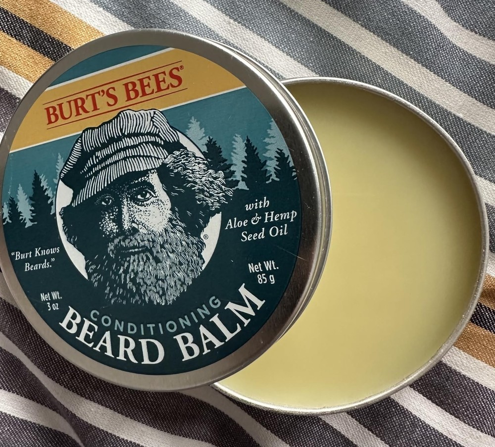 Burt's Bees Conditioning Beard Balm with Aloe Hemp for Men 3 Oz Amber Scent