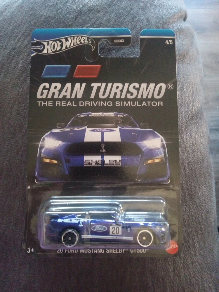 Mattel Hot Wheels Gran Turismo Ford Mustang Shelby GT500 Blue Diecast Toy Car