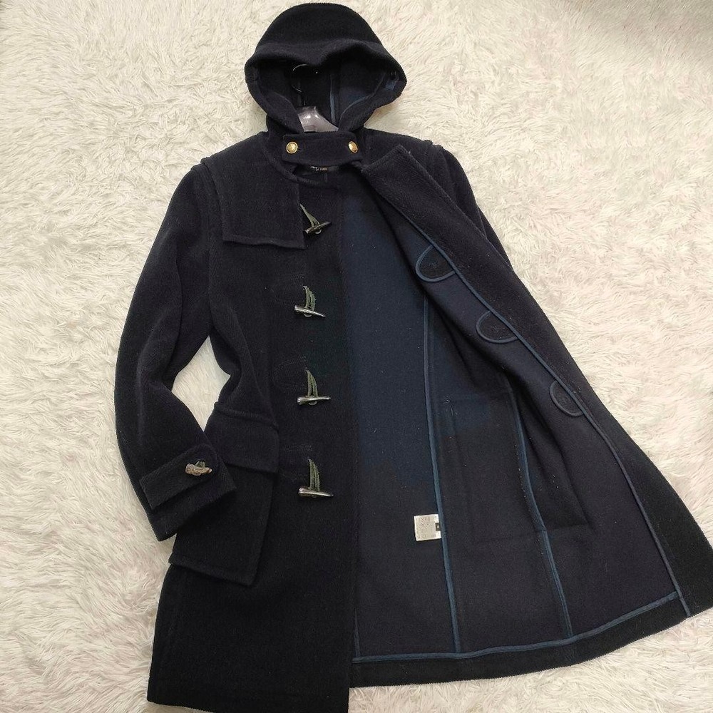 Aquascutum Duffle Coat Asian fit S 36 US size XS Authentic Used Dark Navy Wool