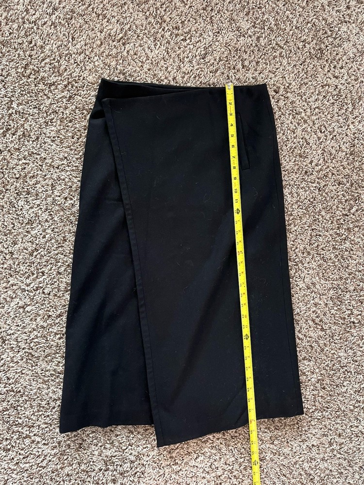 Women’s Vintage  Eddie Bauer Classic Black Wool Wrap Long Skirt Petite 6