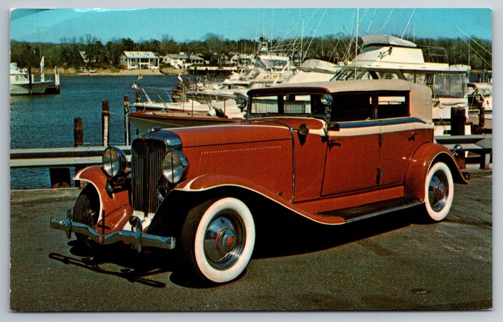 1932 Auburn V 12 Convertible Sedan Roaring 20 Autos NJ Museum Postcard