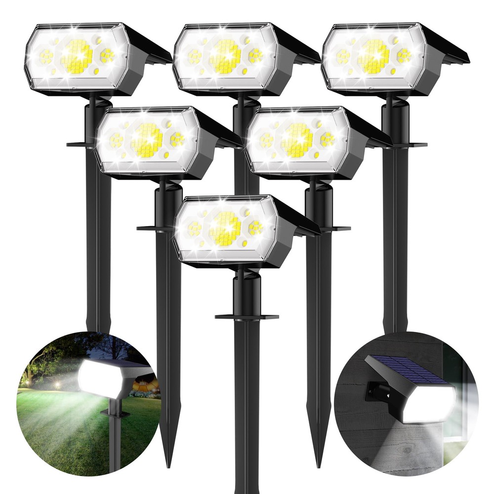 64 LED Solar Spot Lights Outdoor Super Bright IP65 Waterproof 3 Modes 2-in-1 Design