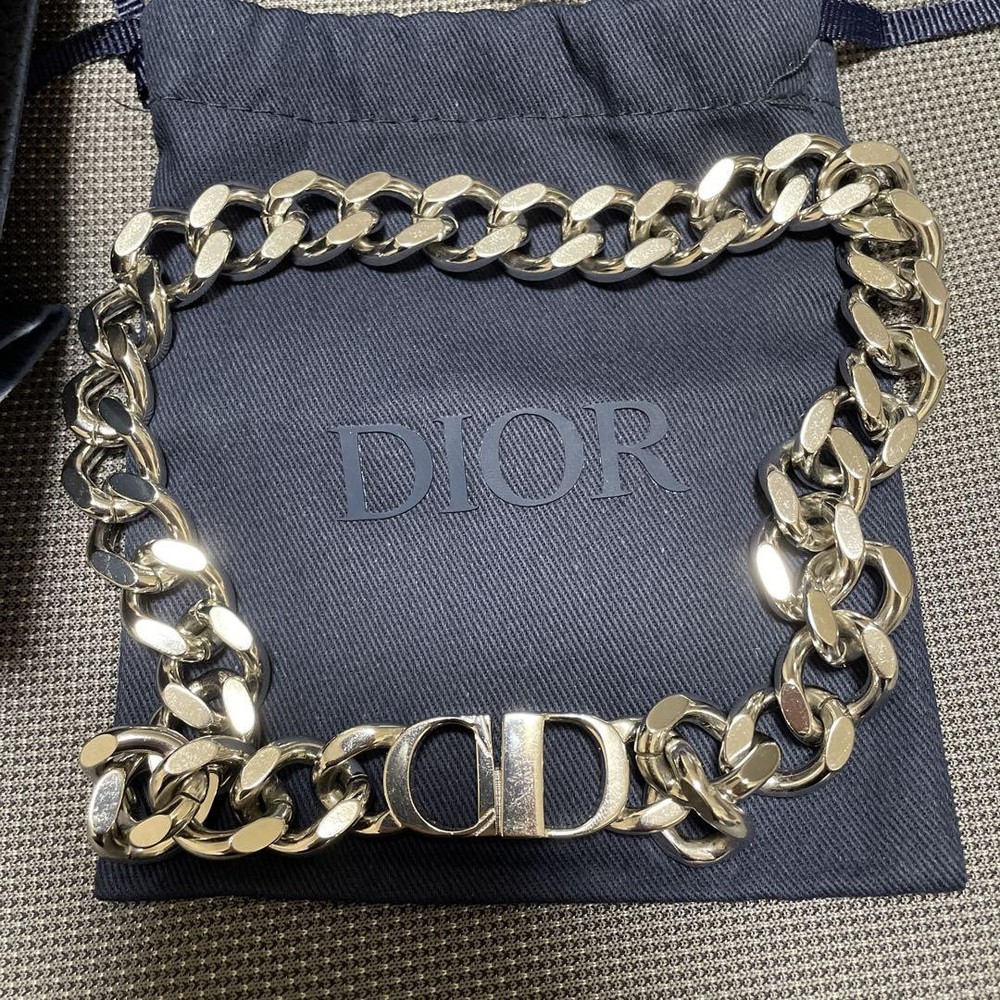 Dior Icon Chain Link Necklace in Gold or Silver