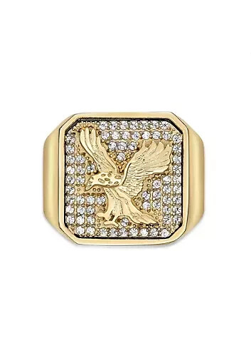 0.25Ct Round Moissanite Pinky Ring for Men in 14K Gold Plated Silver 20mm