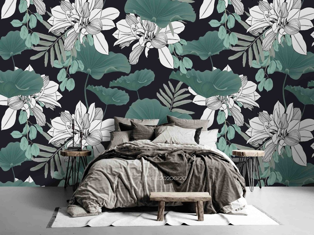 3D Leaves Plantation Pattern Wall Murals Wallpaper Murals Wall Sticker