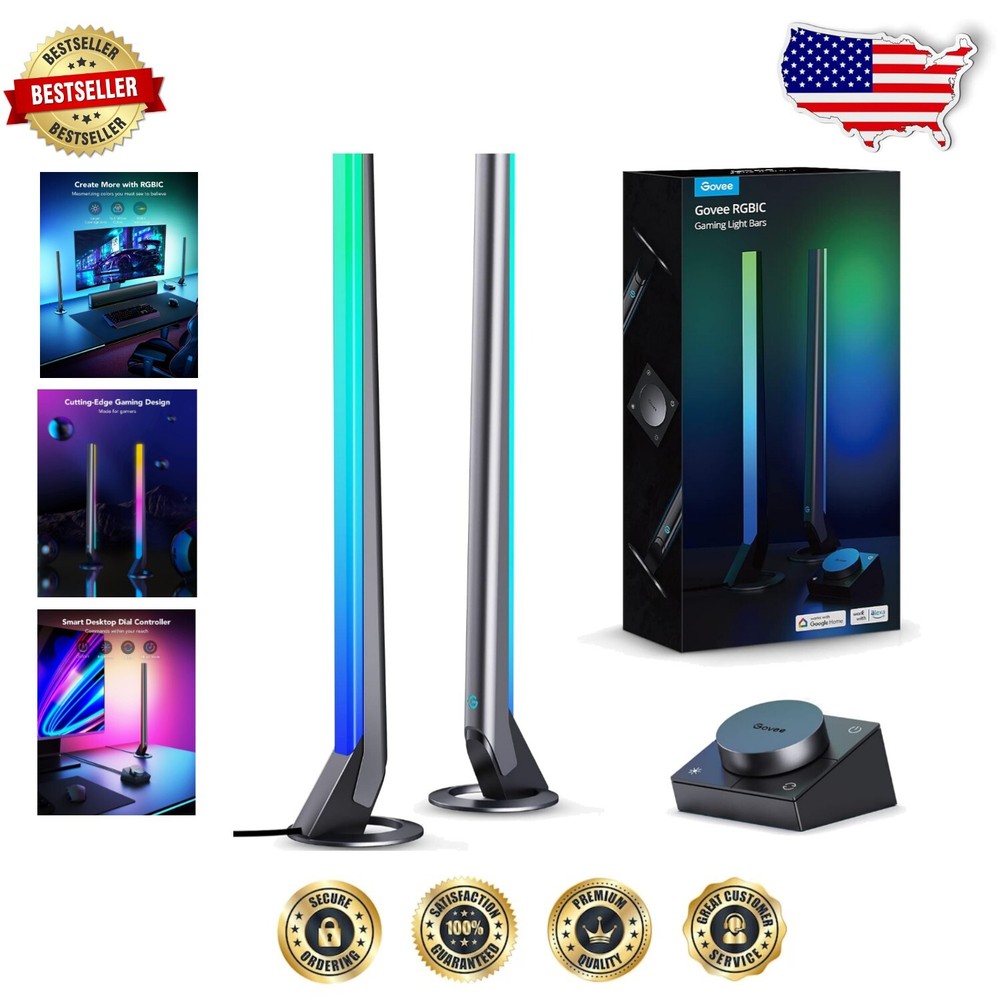 Smart LED RGBIC Light Bars with App Control & Alexa - For Ultimate Gamer Setup