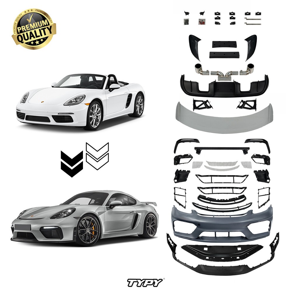 Porsche 718 Boxster Cayman S GTS GT4-Style Bumper Set 2017-2024
