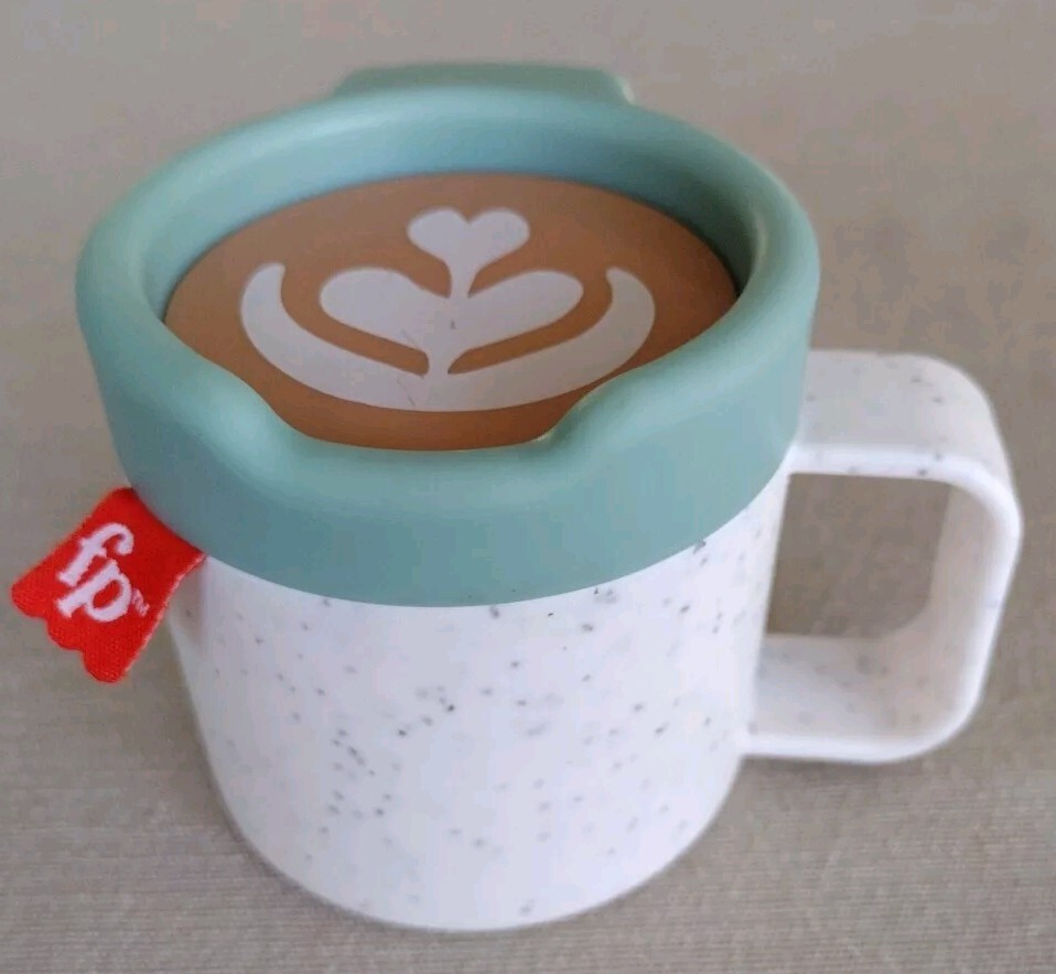 Fisher-Price Rattle A-Latte Coffee Cup Teether Infant Sensory Toy *Preowned*