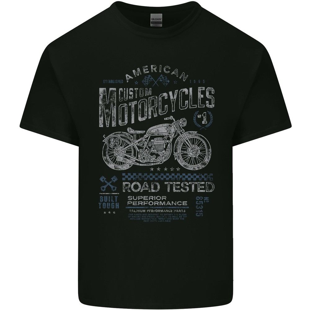 American Custom Motorcycles Motorbike Biker Mens Light Cotton T-Shirt