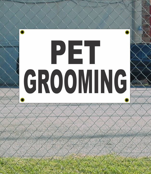 2x3 Black & White Pet Grooming Banner Sign – New Discount Size & Price with Free Shipping Included