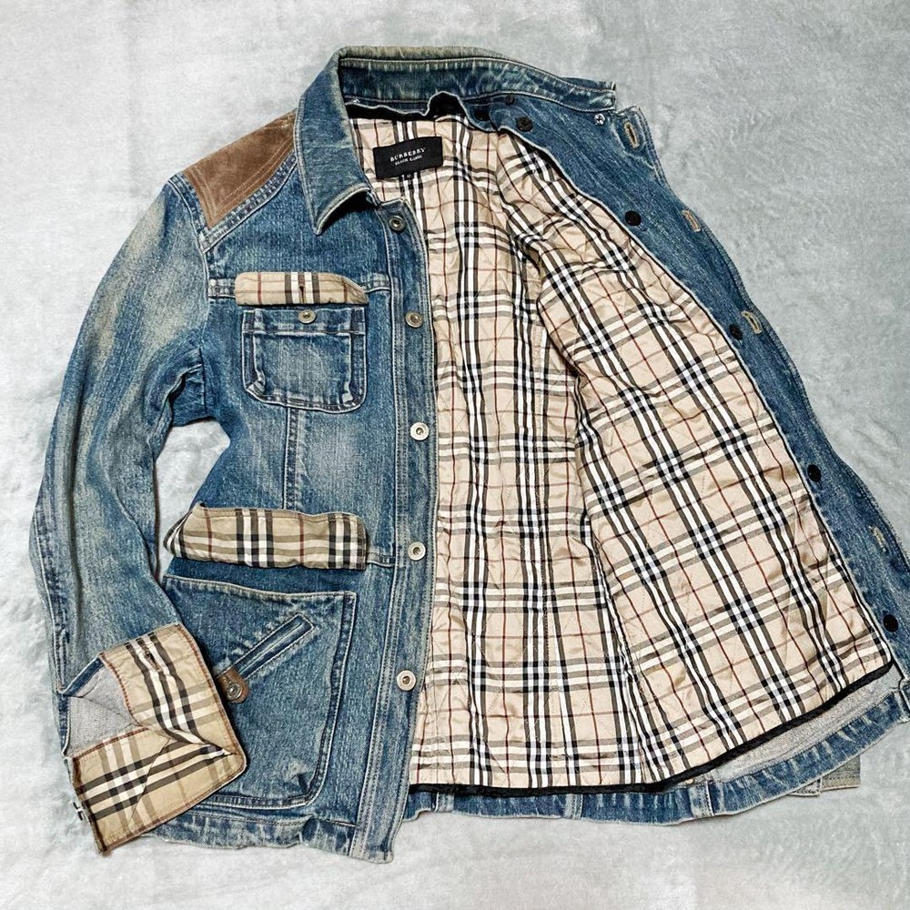 Burberry Black Label denim jacket with liner in Nova check F/S from Japan