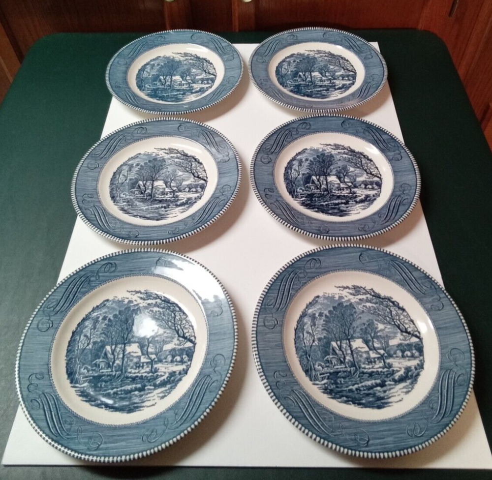 Vintage Currier & Ives Royal China Dinner Plates 10