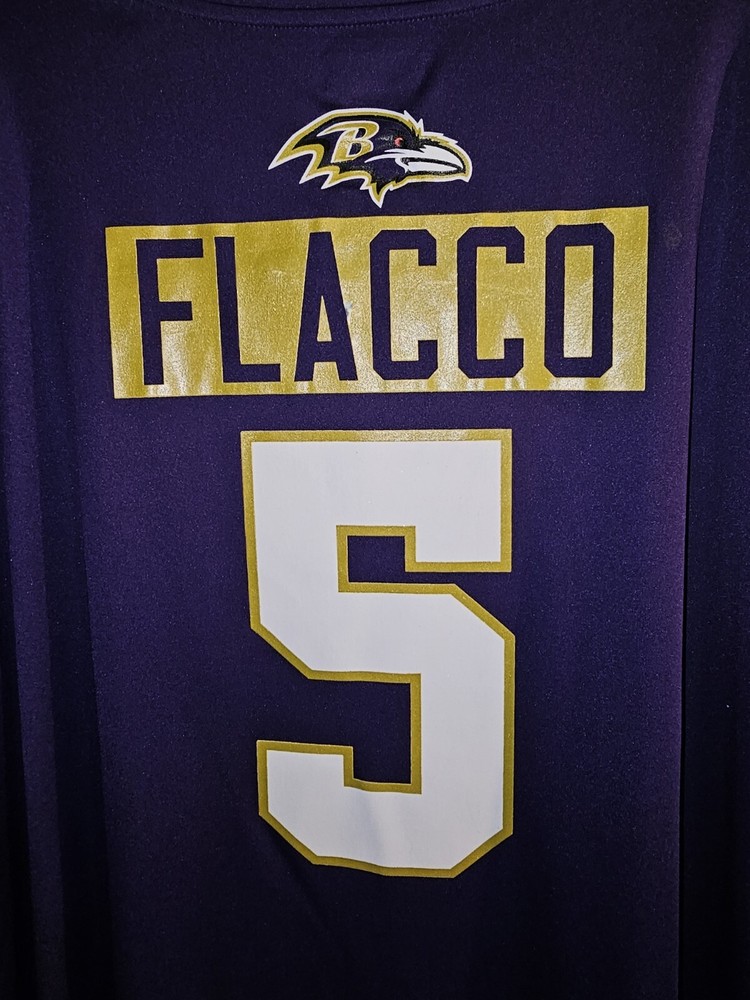 Baltimore Ravens Joe Flacco NWT Deadstock 3xl Xxxl Mens Purple Graphic Logo Tee