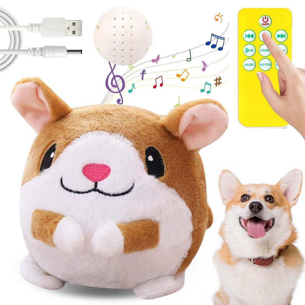 Interactive Dog Toys, Upgrade Remote Control Moving Dog Toy () White Hamster
