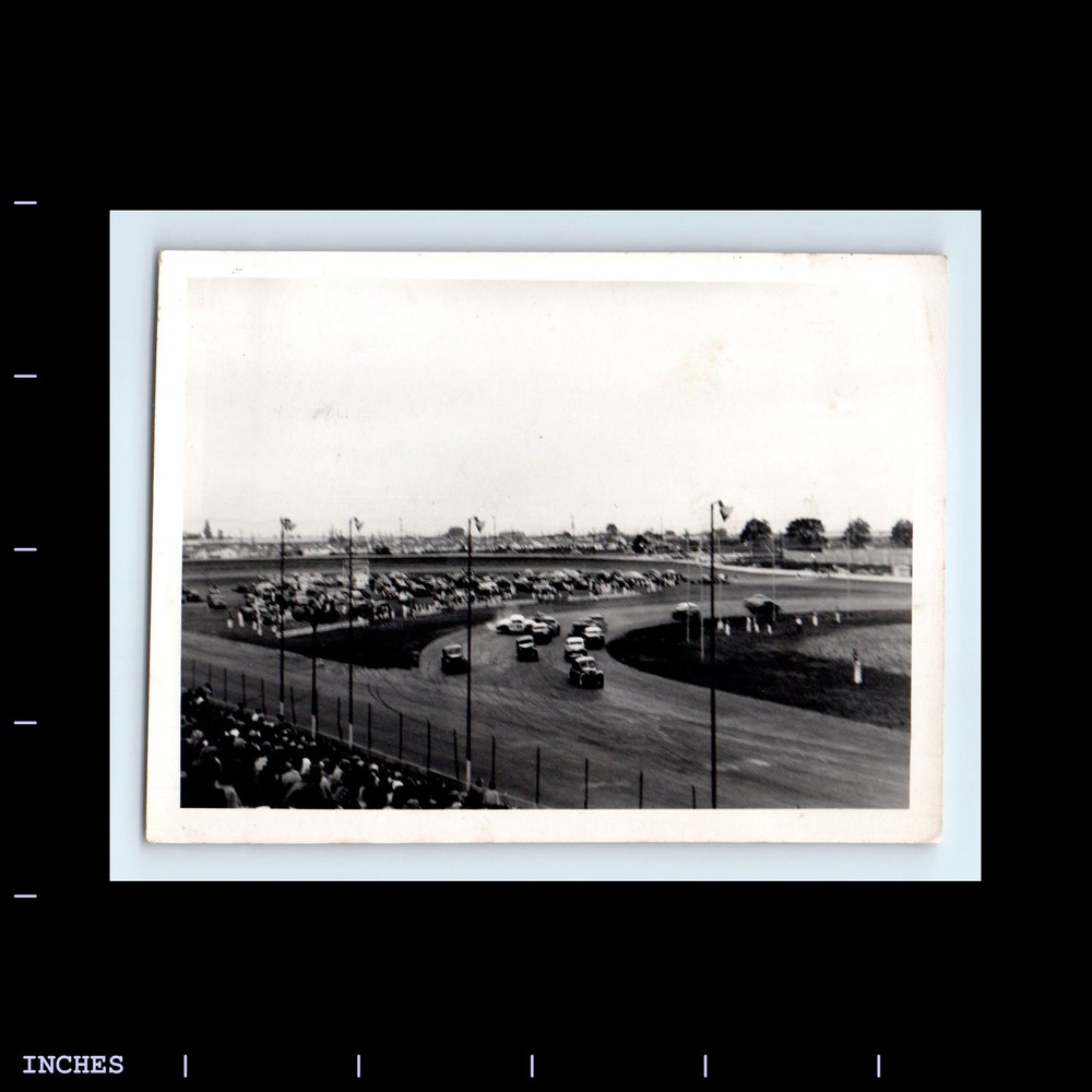 Vintage Racing Photo Track Accident Spinout Action Shot