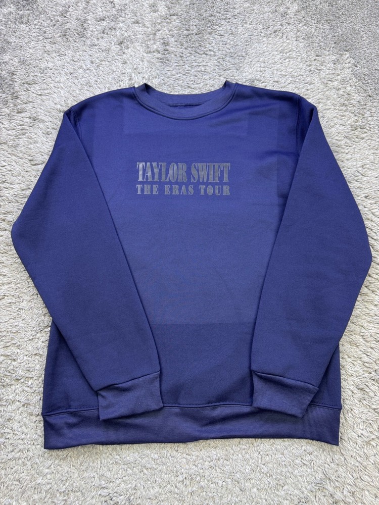 Taylor Swift Eras Tour Sweatshirt Adult 2XL Navy Fleece 2023-24 Concert Sweater
