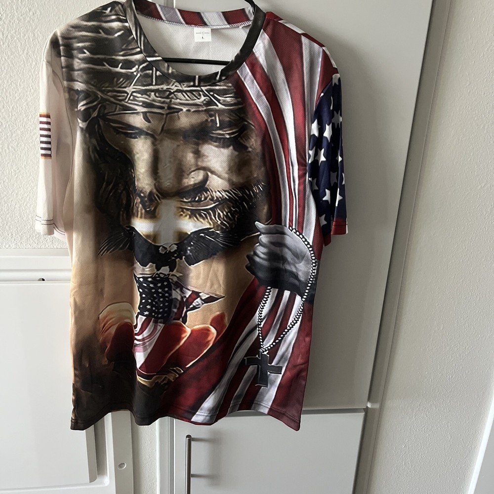 JESUS T-SHIRT - Christian Cross Religious Christians - Very Touching Shirt. USA