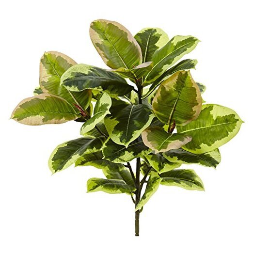 23-Inch Real Touch Rubber Leaf Artificial Plant Set of 3 in Green