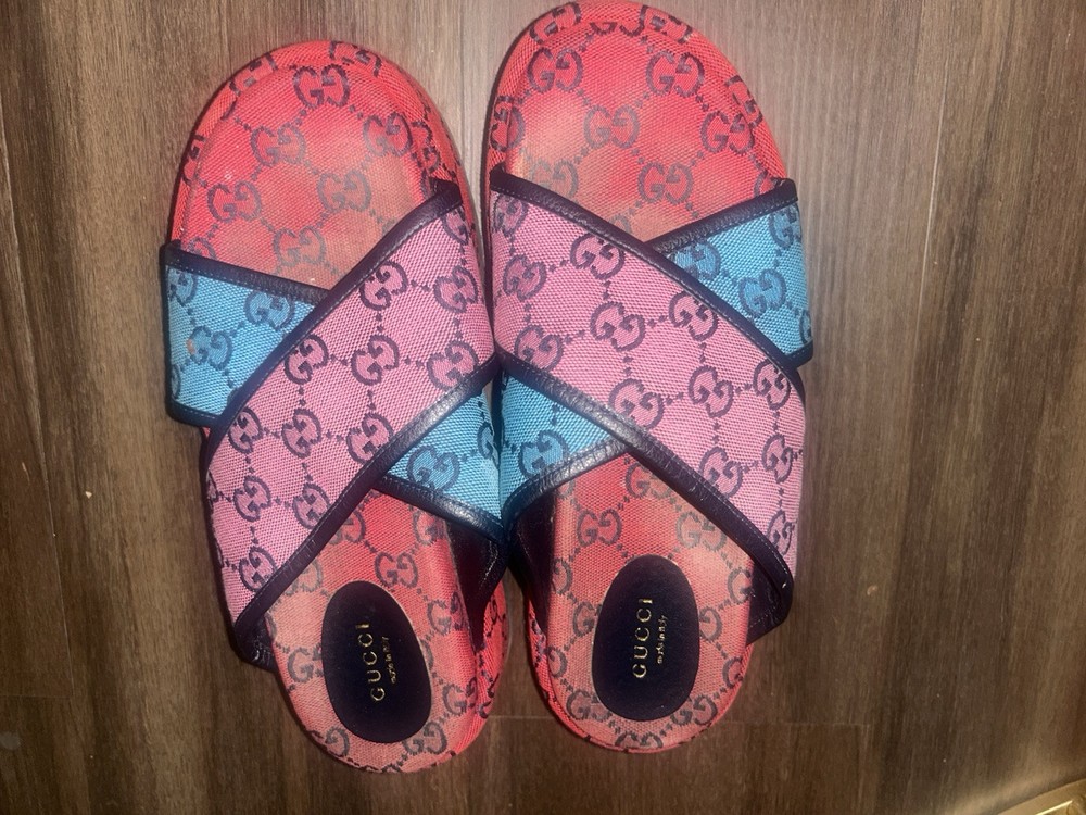 Gucci Angelina Platform Slide Sandals 42, Worn Only Inside