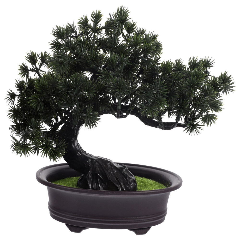 1PC Mini Artificial Bonsai Pine Tree Faux Potted Plant Desktop Decor