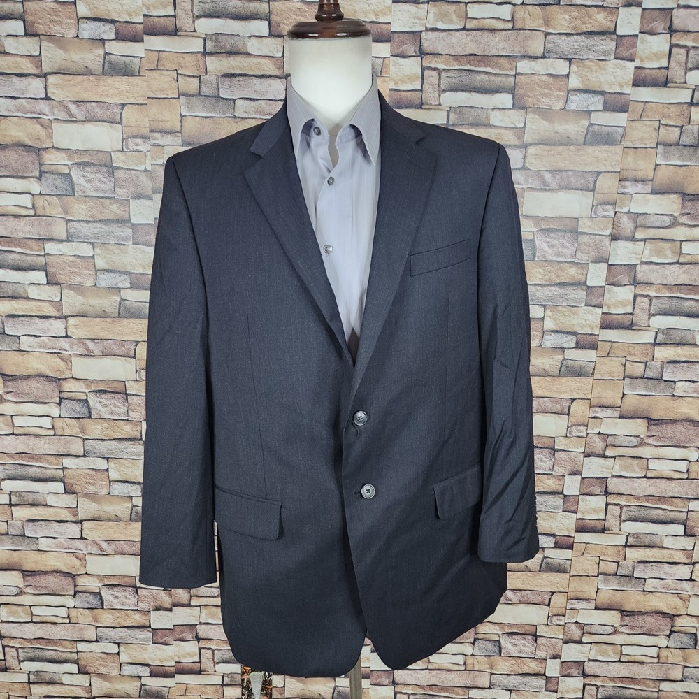 Joseph & Feiss Suit Jacket Blazer Mens 42R Dark Charcoal SV Wool