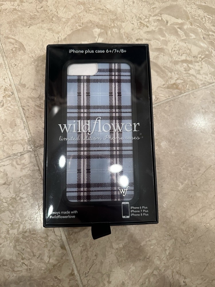 Wildflower Blue Plaid iPhone Case for 6 7 8 Plus New in Box