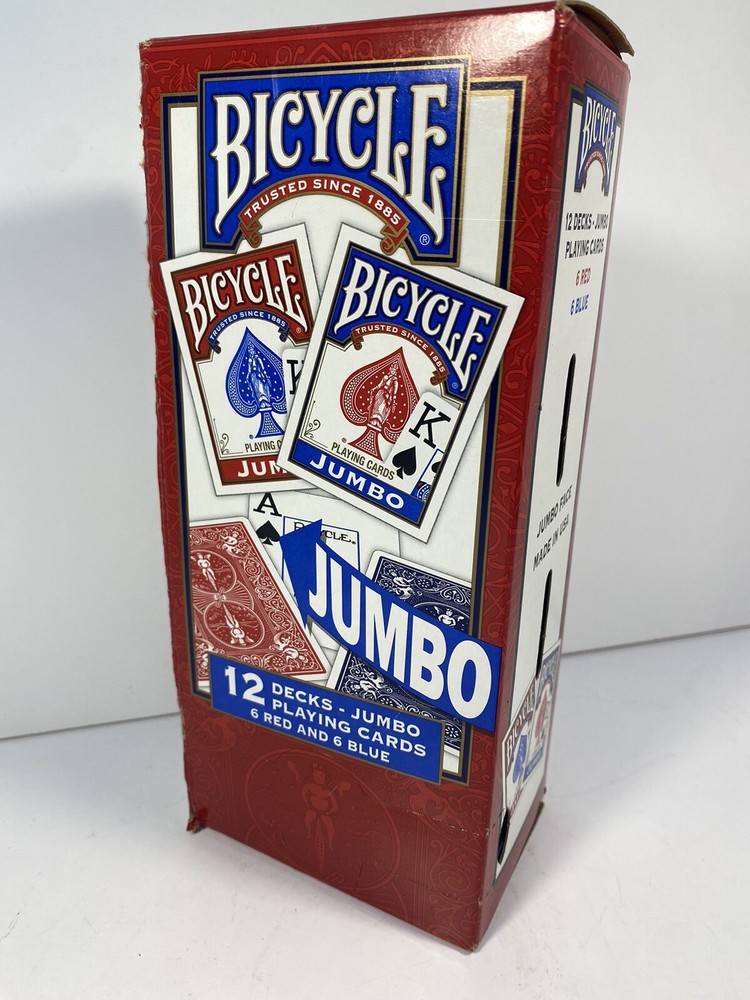BICYCLE Jumbo Index Playing Cards 12 Decks Red Blue Sealed New