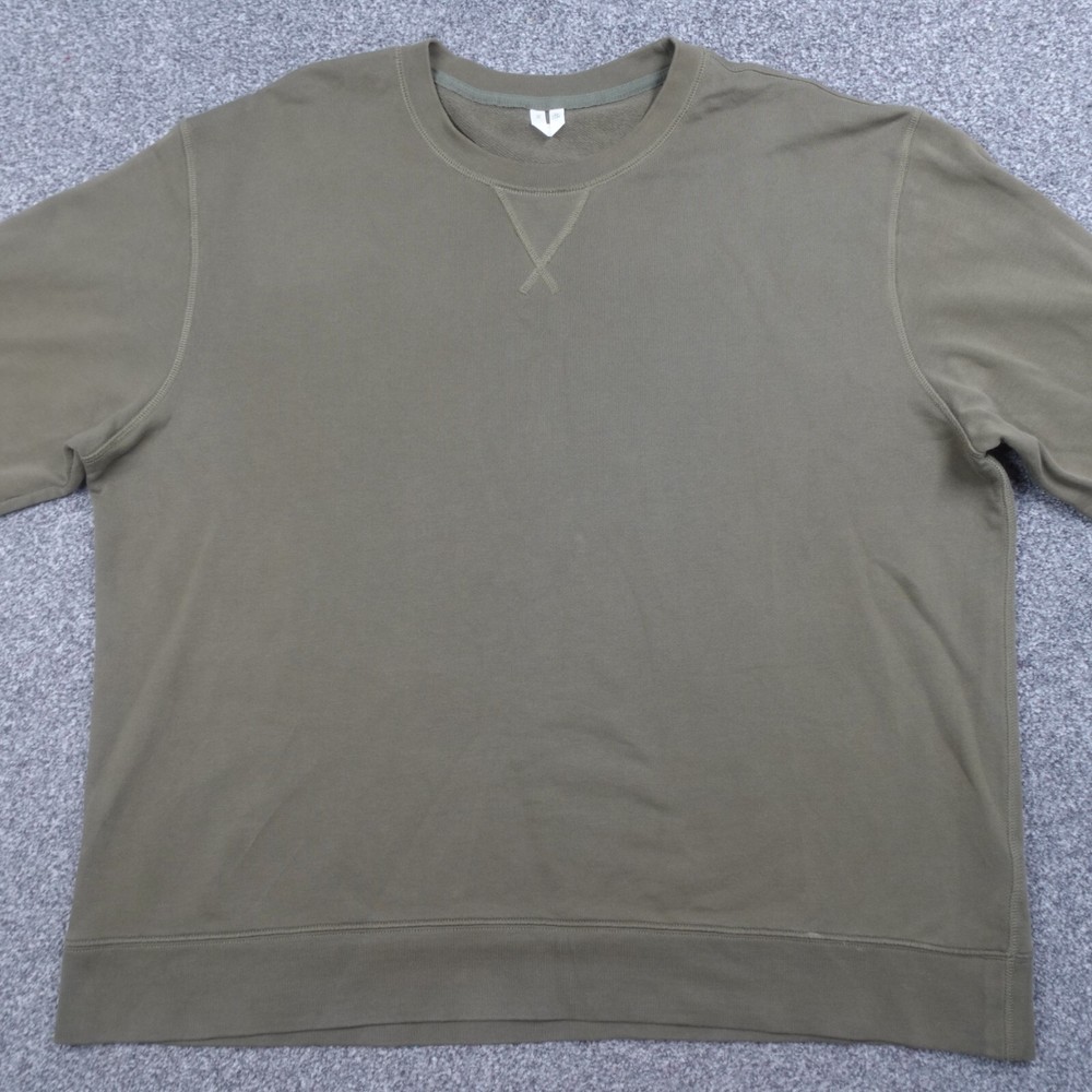 Arket Sweatshirt Jumper Mens Size XL Green Crew Neck Cotton