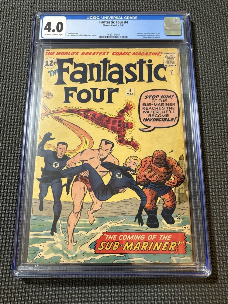 Fantastic Four No. 4 Cgc Graded 4.0 Marvel Comics , Ships Lightning ⚡️ Fast 💨