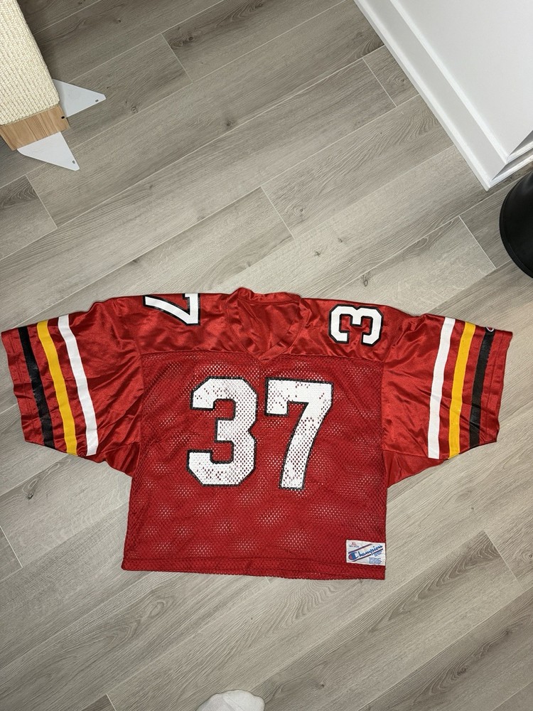 Vintage Champion 80s Football Jersey Mens XL Red Gold