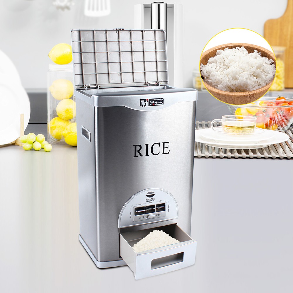 Large 15kg Rice Dispenser Storage Container with Measuring Cup  