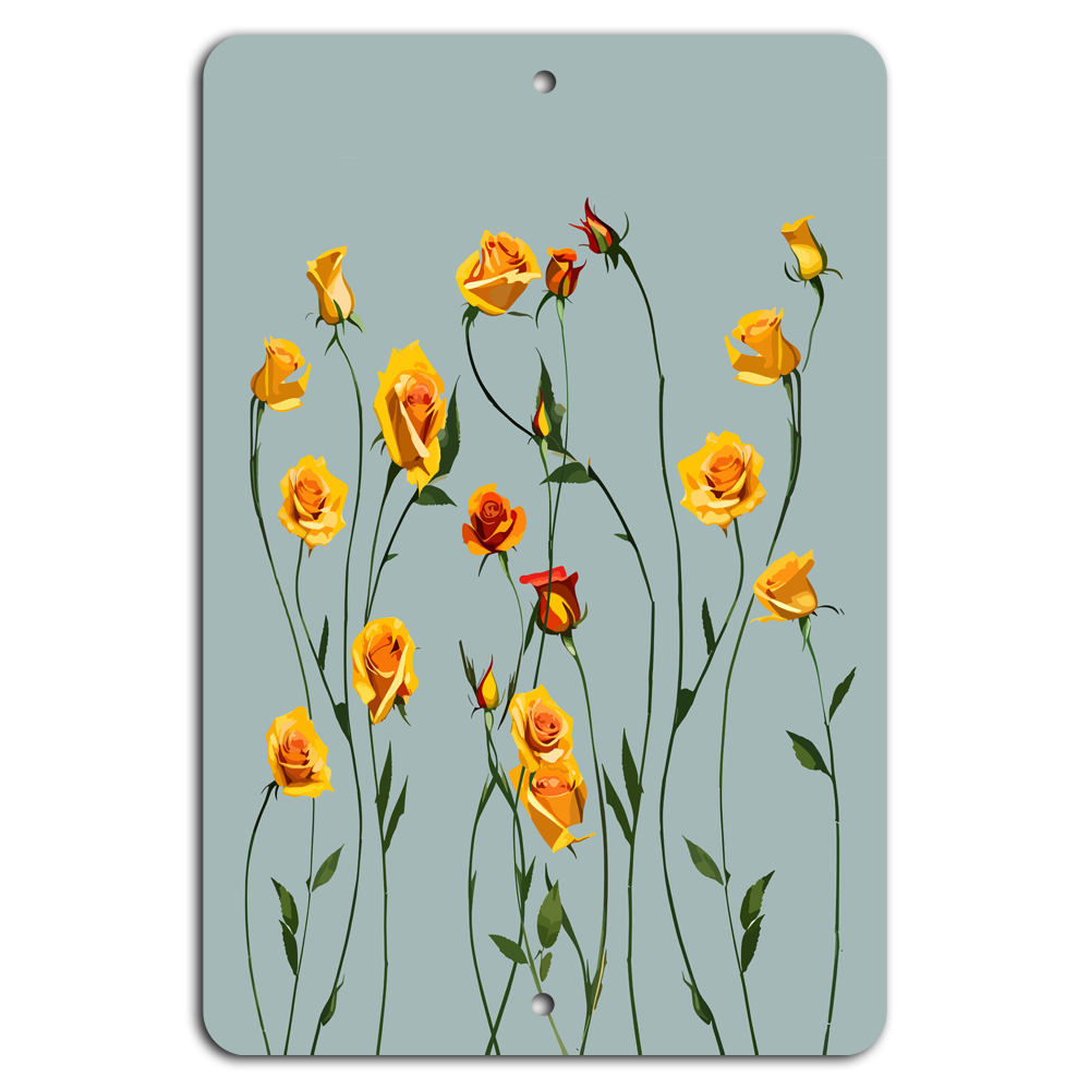 Golden Roses Bliss: Elegant Floral Art Print