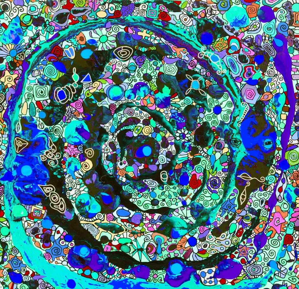 Original  Stretched Canvas UV active Abstract Contemporary Painting to order