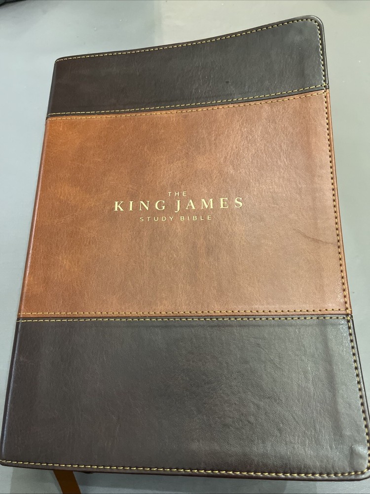KJV, The King James Study Bible Brown Leather  Full Color Gold Gilt 4133A