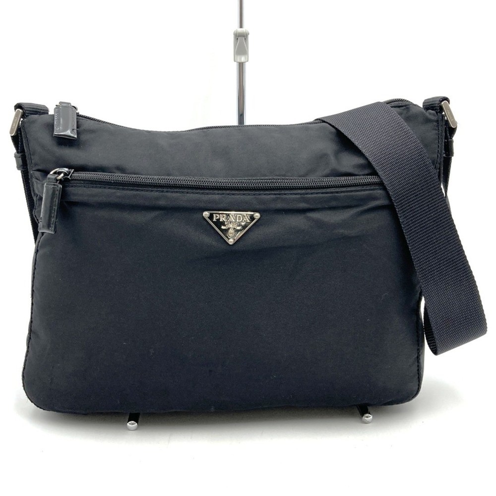 RARE PRADA Black Nylon Shoulder Bag Crossbody for Women & Men Pre-Owned ELGZN