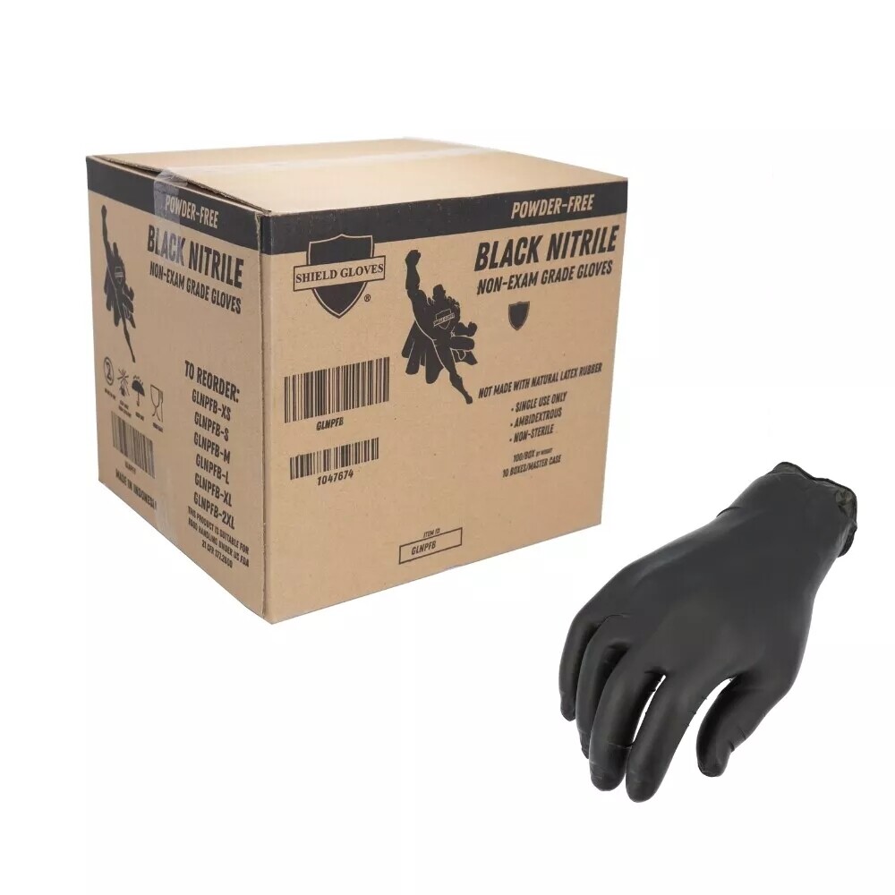 72,000 Pcs 2XL Black Nitrile Industrial Gloves 5 Mil Latex-Free Bulk Pack