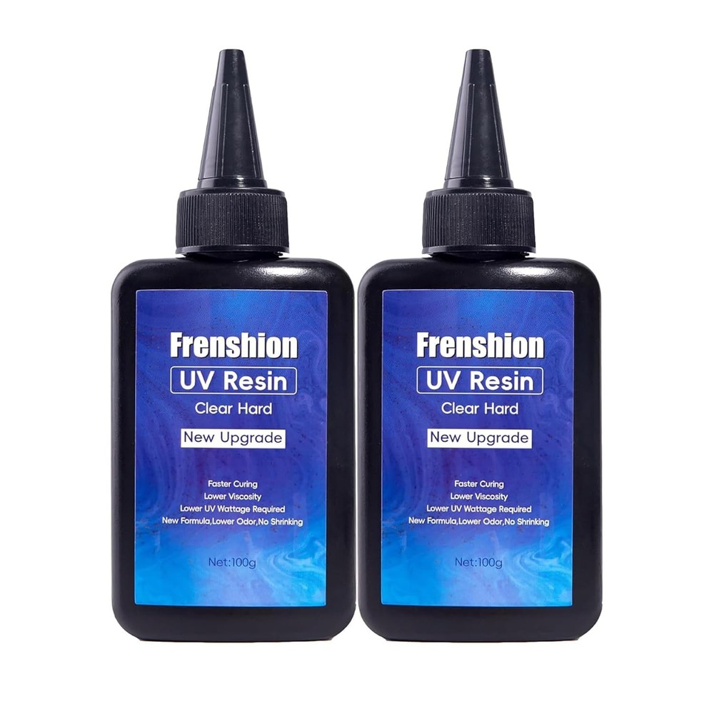 2Pcs 100g Hard Crystal Clear UV Resin Fast Cure Glue for DIY Crafts