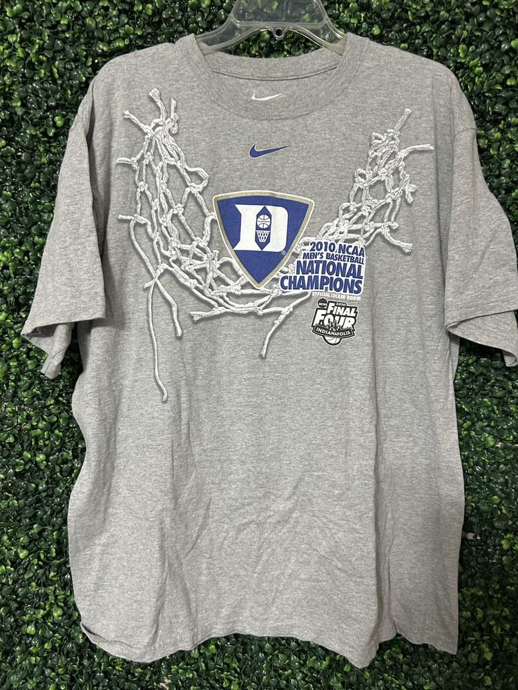 Nike Duke 2010 Champions Mens XL Gray Blue Devils NCAA Basketball Shirt
