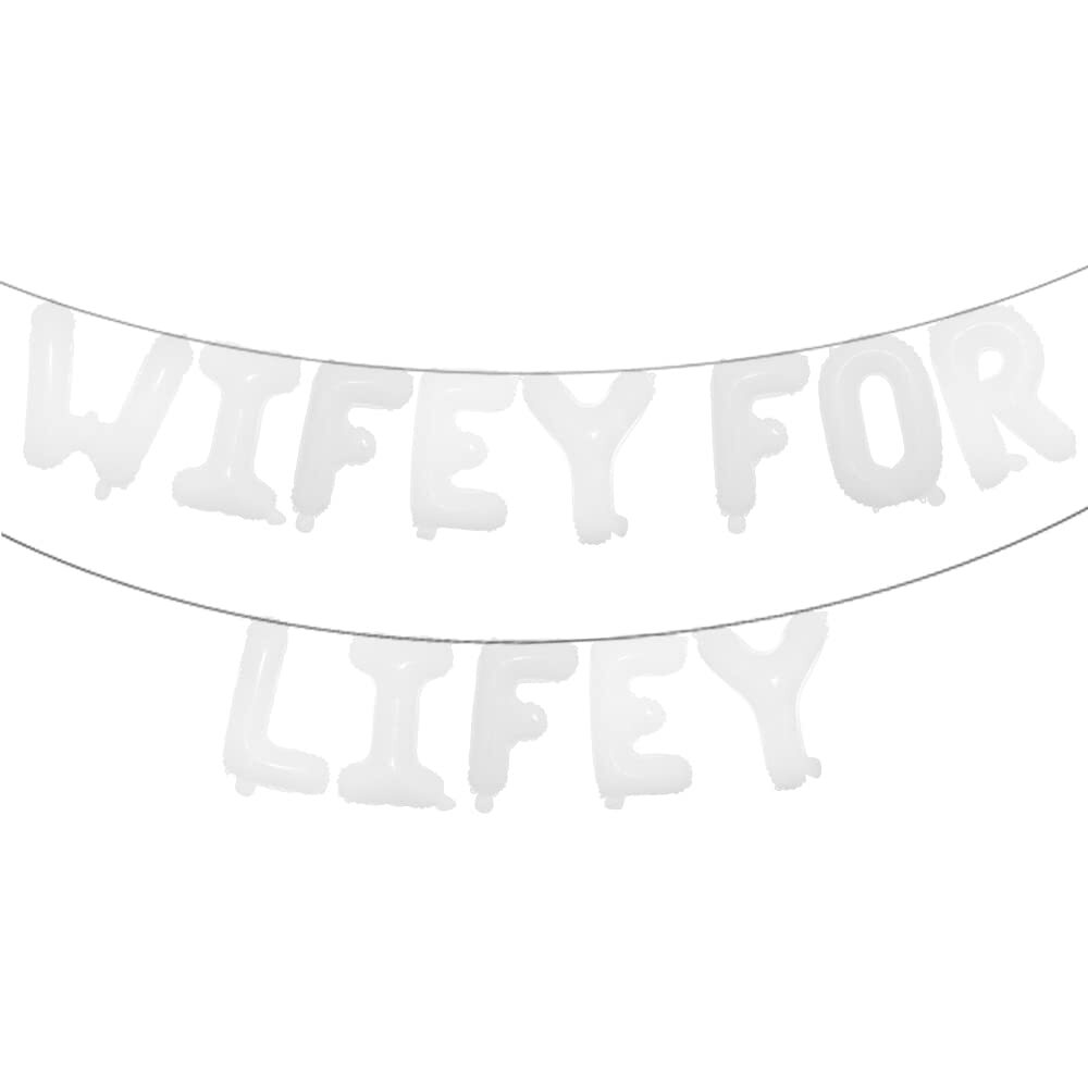 Multicolor Bridal Shower Balloons for Bachelorette Party Wifey for Life Decor