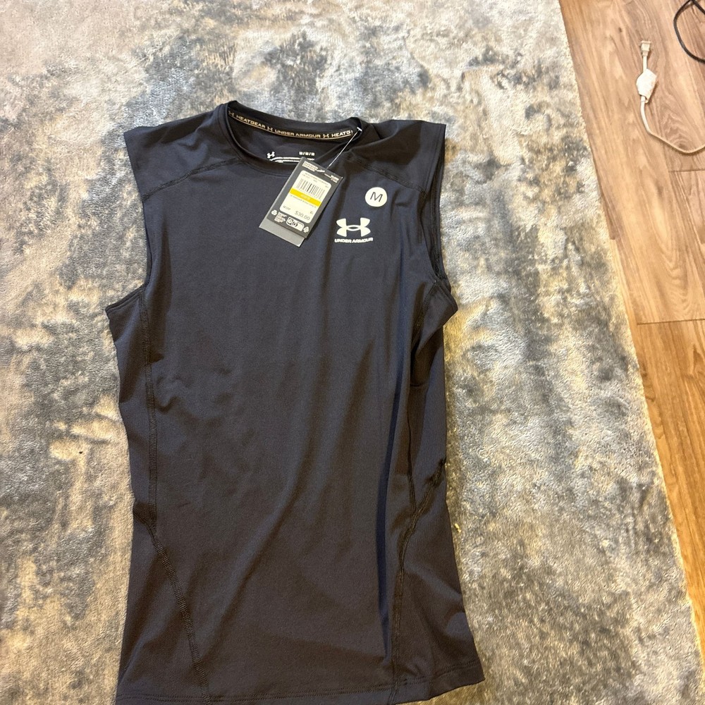 Under Armour Men's HeatGear Armour Sleeveless Compression Top Black