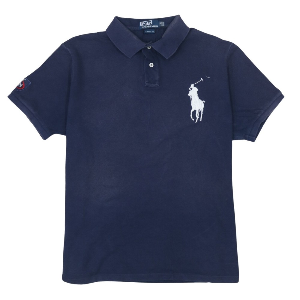 Polo Ralph Lauren Mens Polo Shirt Navy Blue Big Pony Embroidered Cotton XXL